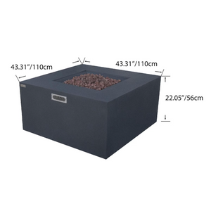 Elementi Plus Rocky 43" Square Fire Table β Propane