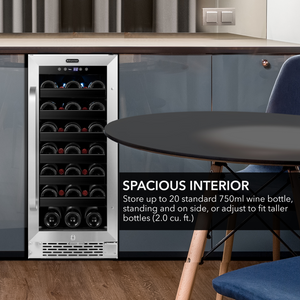 Whynter 15 inch Built-In 33 Bottle Undercounter Stainless Steel Wine Refrigerator