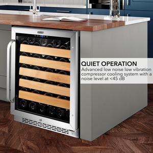 Whynter 24" Built-In Stainless Steel 54 Bottle Wine Refrigerator Cooler