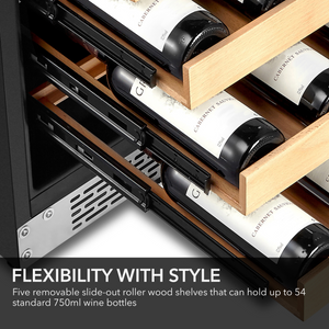 Whynter 24" Built-In Stainless Steel 54 Bottle Wine Refrigerator Cooler