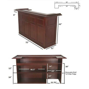 RAM Game Room 84" English/Irish Pub Style Dry Bar