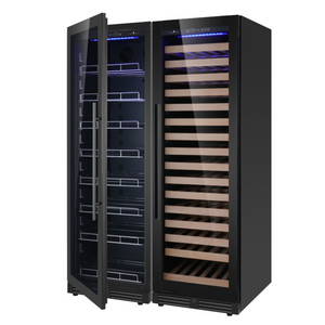 KingsBottle Upright Wine & Beverage Cooler Combo With Triple Temp. Zones