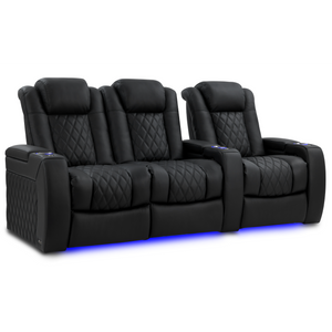 Valencia Tuscany Luxury Edition row of 3 loveseat left configuration Graphite home theater