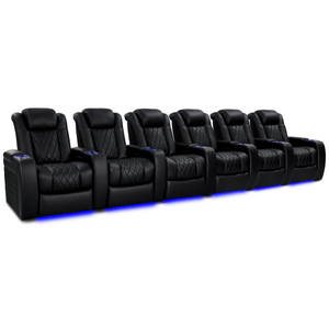 Valencia Tuscany Heat and Massage row of 6 home theater seating luxury cinema room
