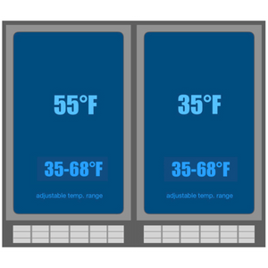 KingsBottle 30" Combination Beer and Wine Cooler with Low-E Glass Door