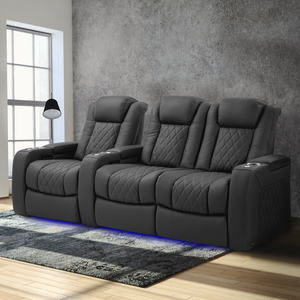 Valencia Tuscany Ultimate Edition Home Theater Seating | Perforated Semi-Aniline Italian Nappa 20K Leather Power Recliner