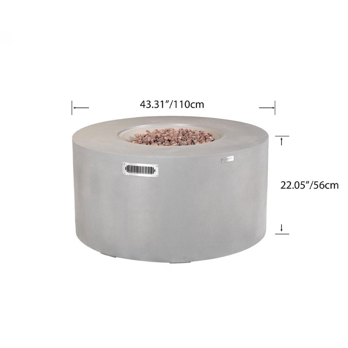 Elementi Plus Pacaya 43" Round Fire Table with Hidden Tank — Propane