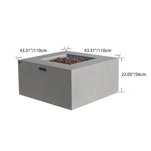 Elementi Plus Rocky 43" Square Fire Table — Propane