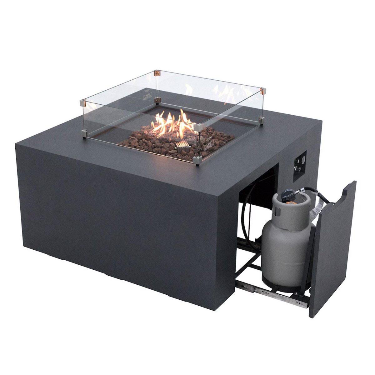 Elementi Plus Rocky 43" Square Fire Table — Propane