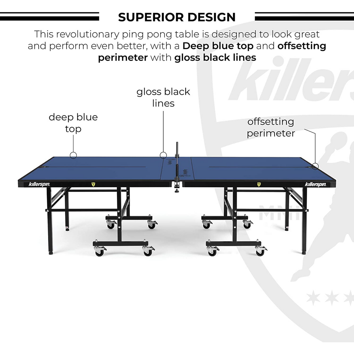 Killerspin 415 Series Max DeepBlu Indoor Folding Table