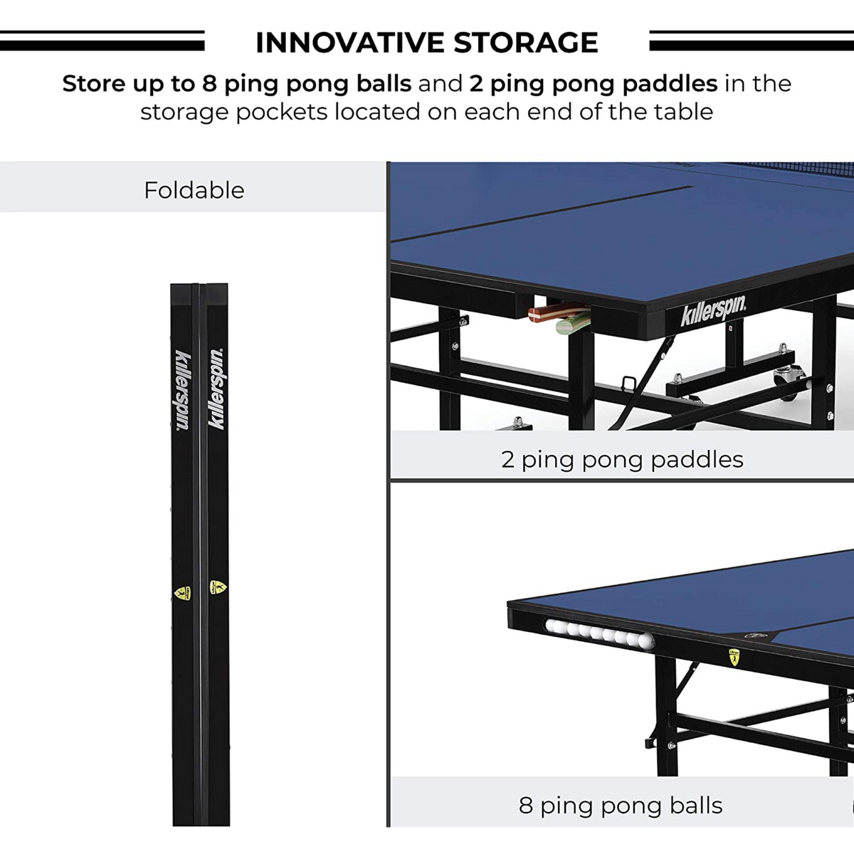 Killerspin 415 Series Max DeepBlu Indoor Folding Table