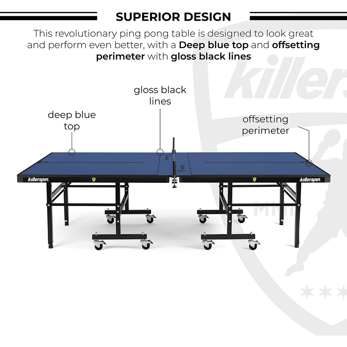Killerspin 415 X Series Mega DeepBlu Indoor Folding Table