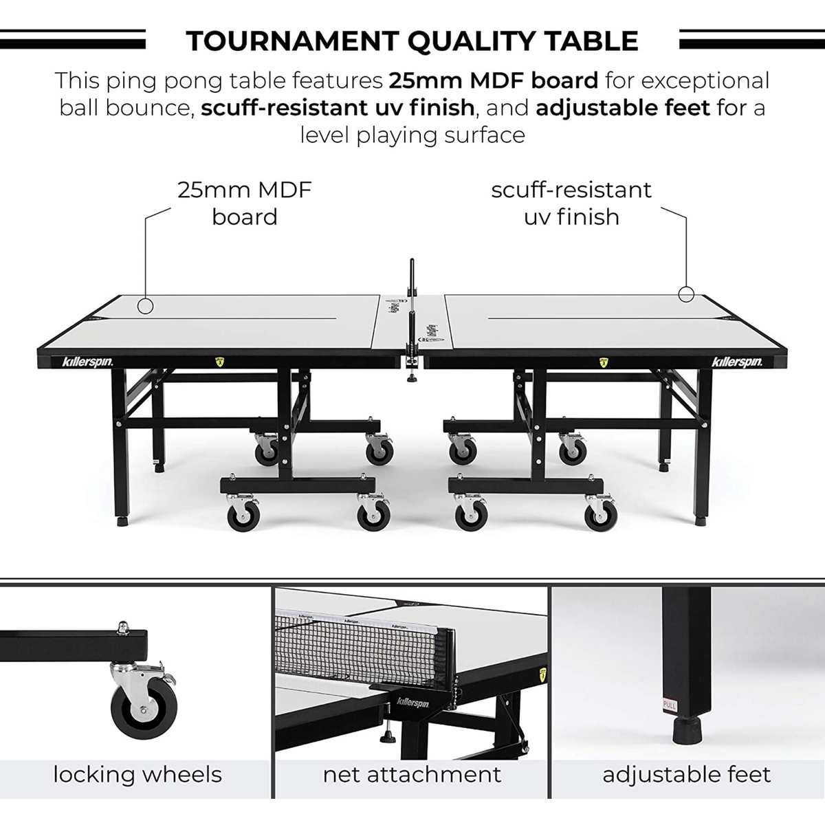 Killerspin 415 Series Max Vanilla Indoor Folding Table