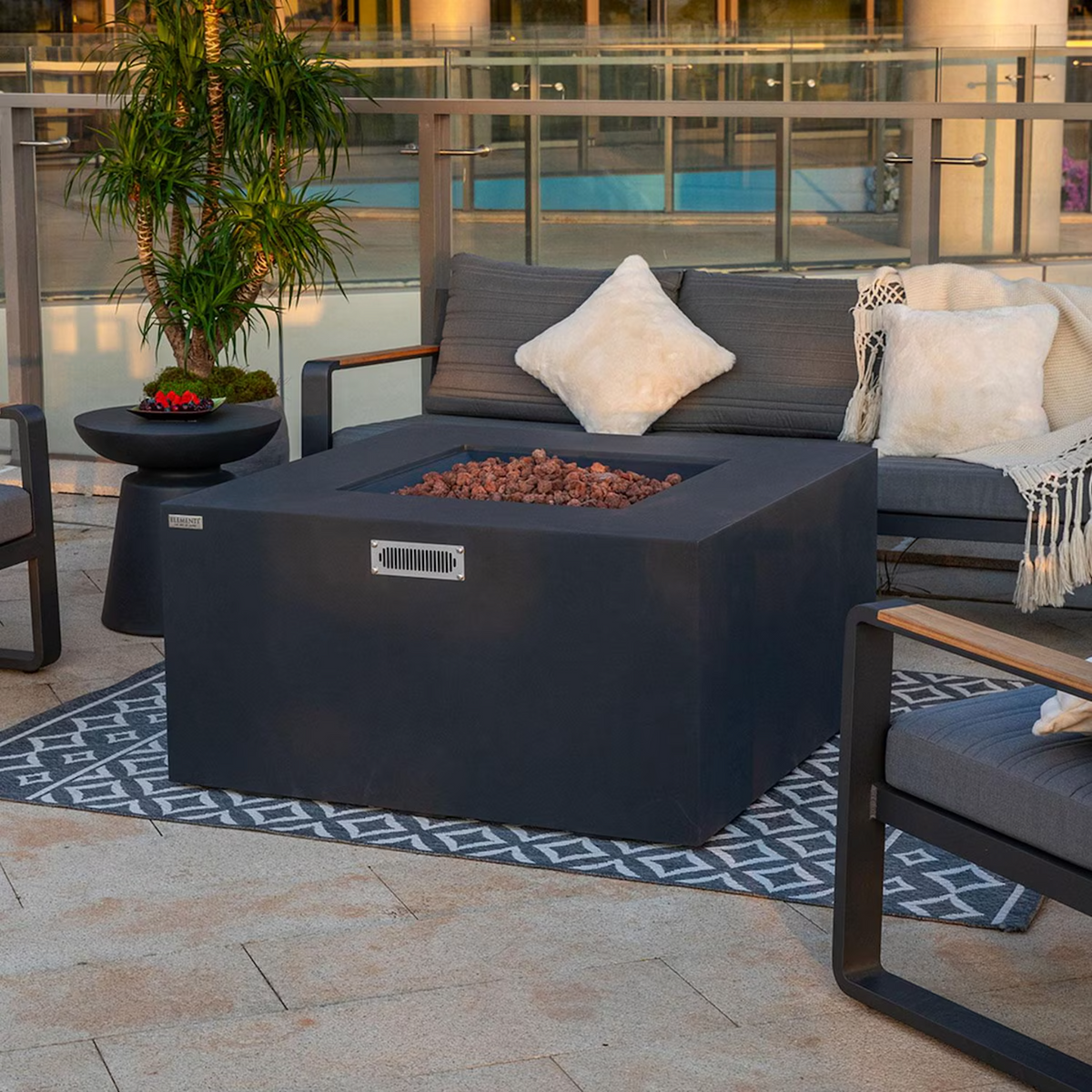 Elementi Plus Rocky 43" Square Fire Table — Propane