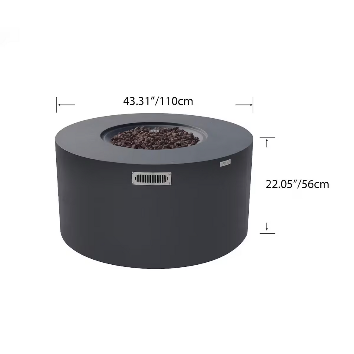 Elementi Plus Pacaya 43" Round Fire Table with Hidden Tank — Propane