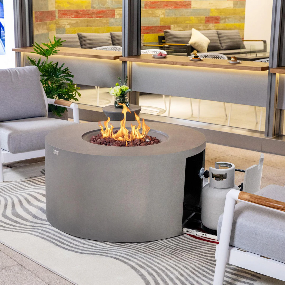 Elementi Plus Pacaya 43" Round Fire Table with Hidden Tank — Propane