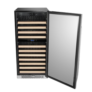Whynter 92 Bottle Built-in Stainless Steel Dual Zone Compressor Wine Refrigerator