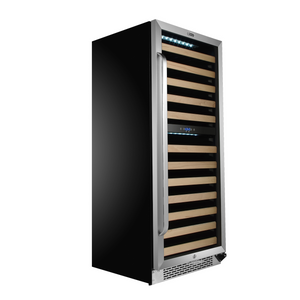 Whynter 92 Bottle Built-in Stainless Steel Dual Zone Compressor Wine Refrigerator