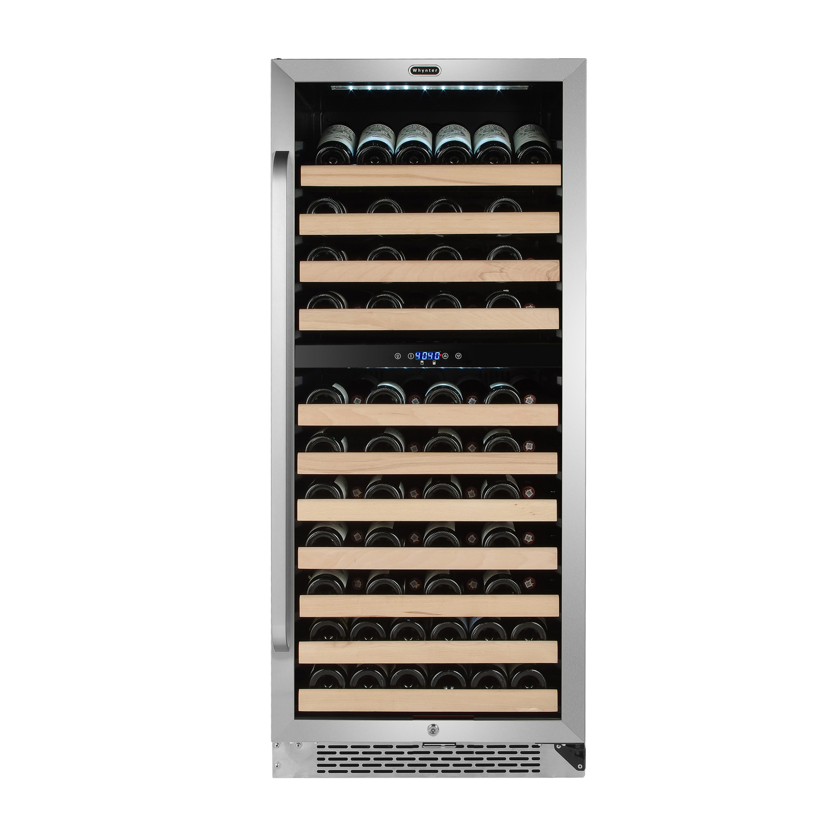 Whynter 92 Bottle Built-in Stainless Steel Dual Zone Compressor Wine Refrigerator