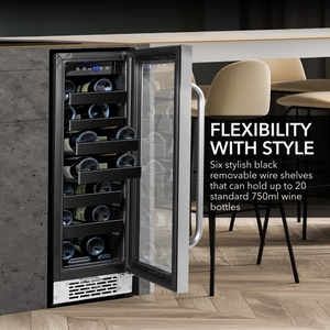 Whynter 12 inch Built-In 20 Bottle Undercounter Stainless Steel Wine Refrigerator