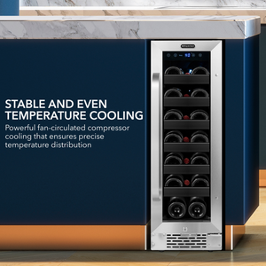 Whynter 12 inch Built-In 20 Bottle Undercounter Stainless Steel Wine Refrigerator
