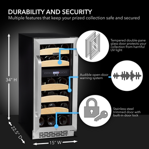 Whynter 28 bottle Dual Temperature Zone Built-In Wine Refrigerator