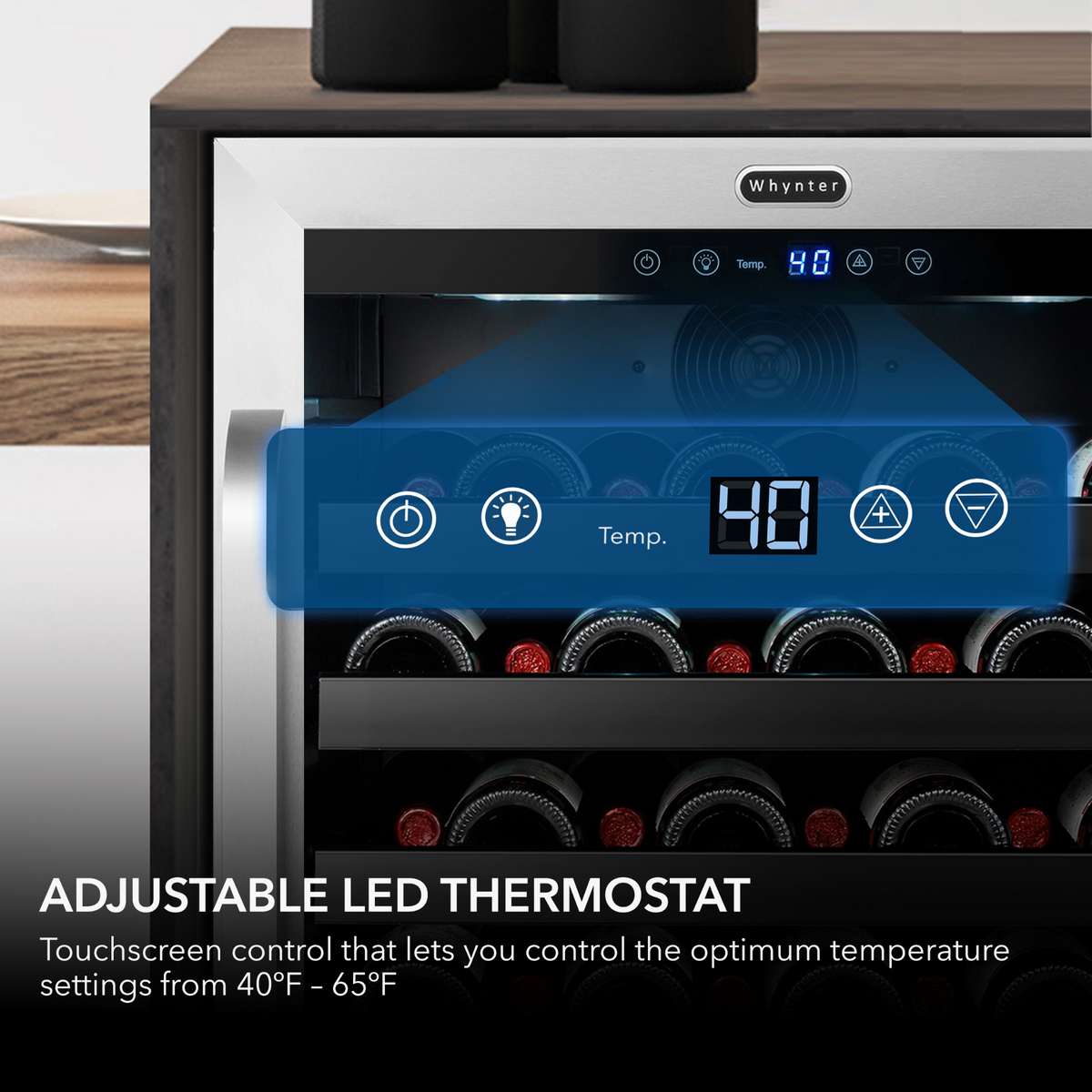 Whynter 24 inch Built-In 46 Bottle Undercounter Stainless Steel Wine Refrigerator