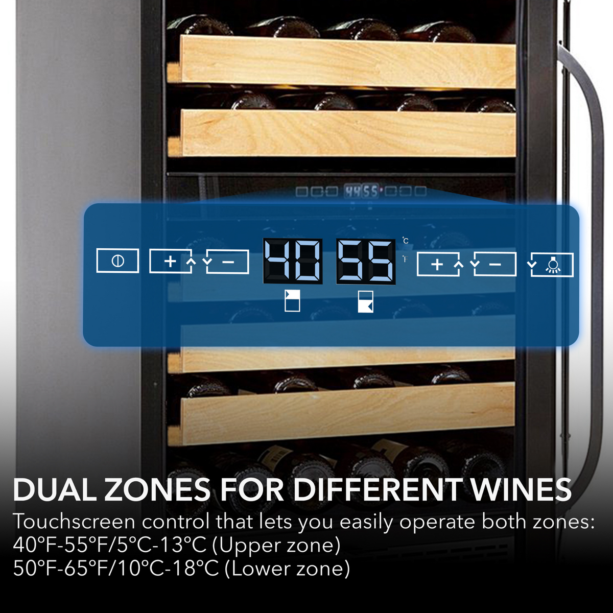 Whynter 46 bottle Dual Temperature Zone Built-In Wine Refrigerator