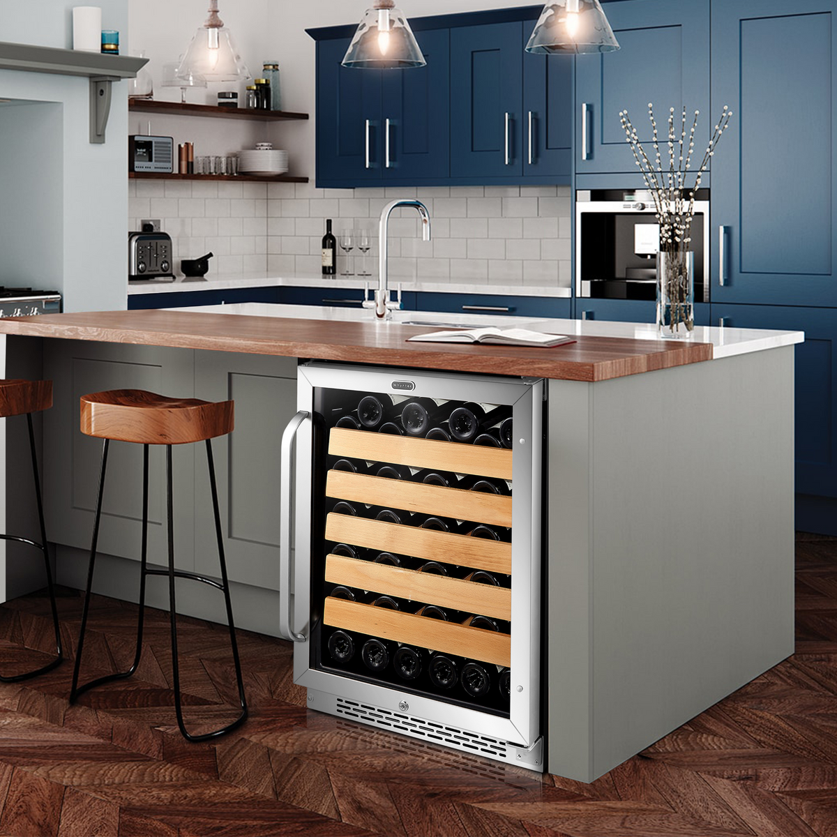 Whynter 24" Built-In Stainless Steel 54 Bottle Wine Refrigerator Cooler