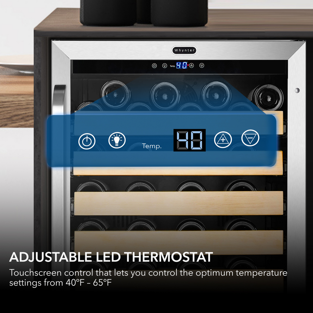 Whynter 24" Built-In Stainless Steel 54 Bottle Wine Refrigerator Cooler