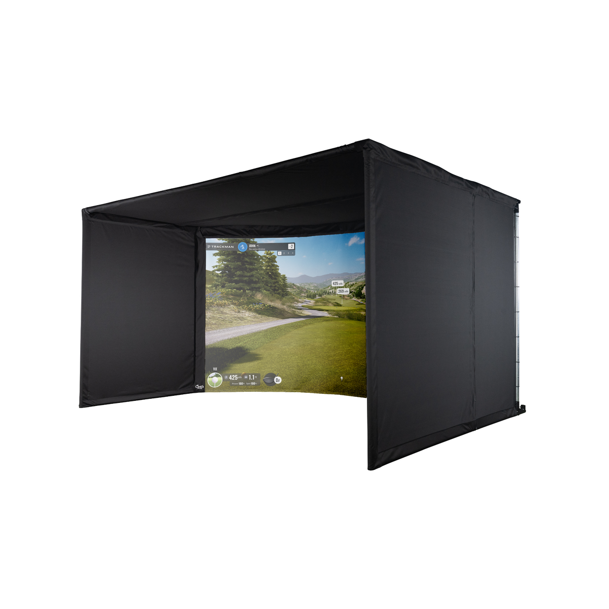 Carl's Place Curved Golf Simulator Enclosure Kit with Impact Screen