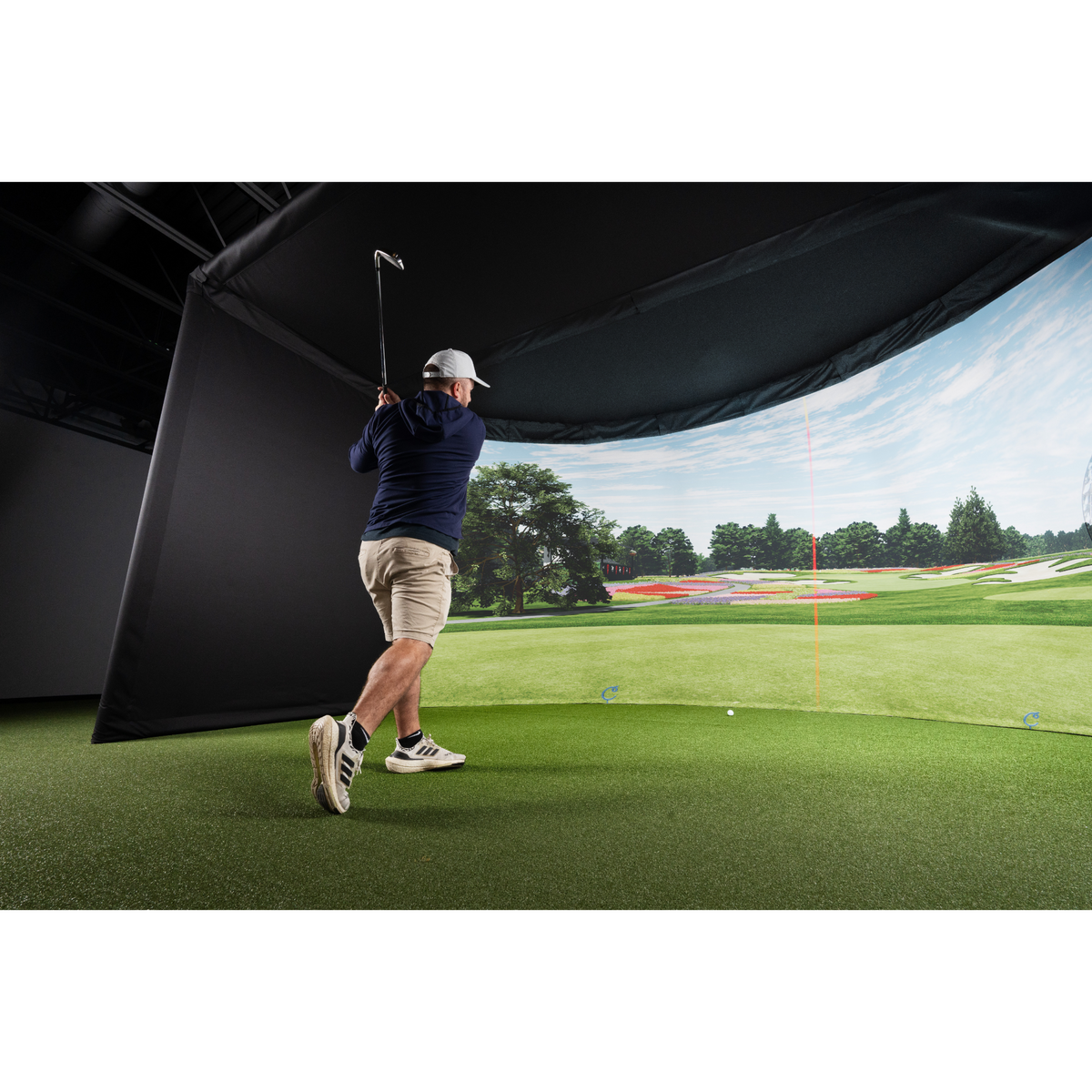 Carl's Place Curved Golf Simulator Enclosure Kit with Impact Screen