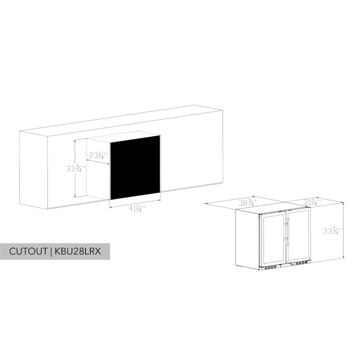KingsBottle 39" Under Counter Wine And Beer Fridge Combo