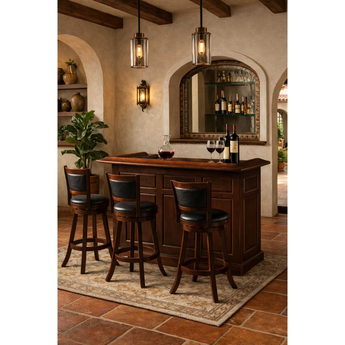 RAM Game Room 72" English/Irish Style Pub Dry Bar