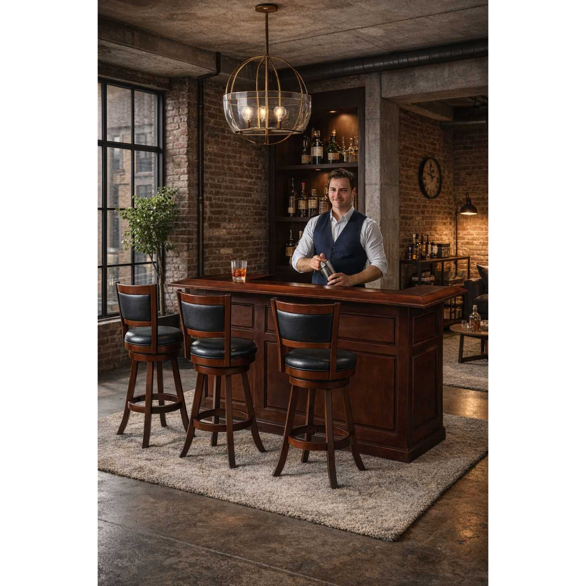 RAM Game Room 72" English/Irish Style Pub Dry Bar