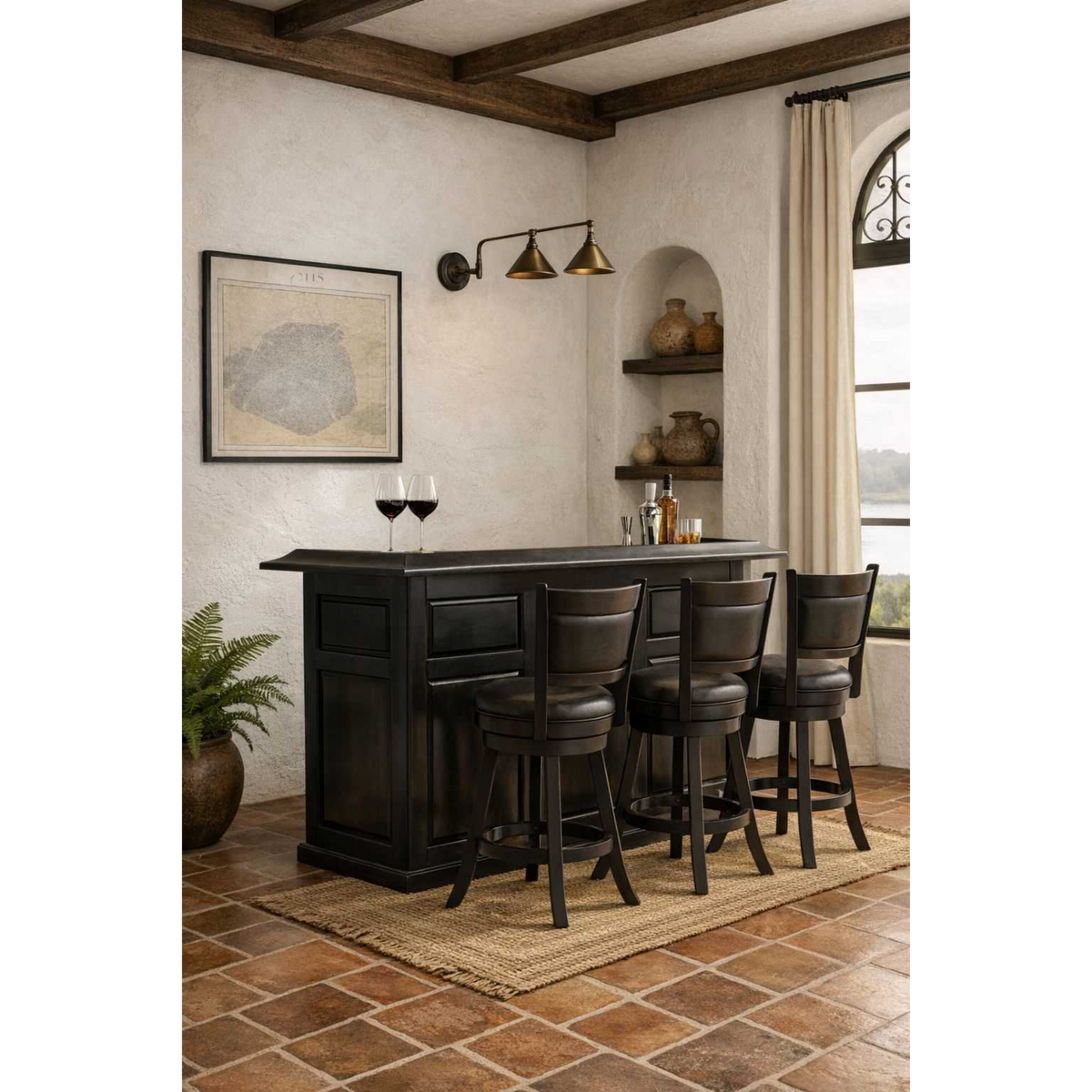 RAM Game Room 72" English/Irish Style Pub Dry Bar