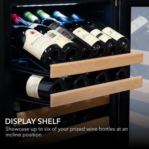 Whynter 92 Bottle Built-in Stainless Steel Dual Zone Compressor Wine Refrigerator