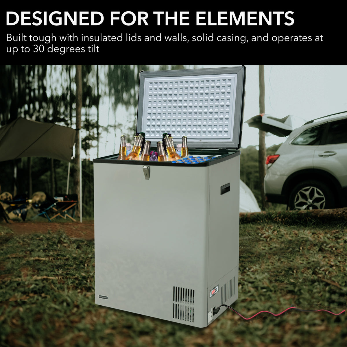 Whynter 95 Quart Portable Wheeled Freezer with Door Alert and 12v Option