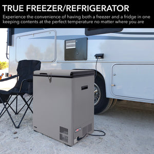 Whynter 95 Quart Portable Wheeled Freezer with Door Alert and 12v Option