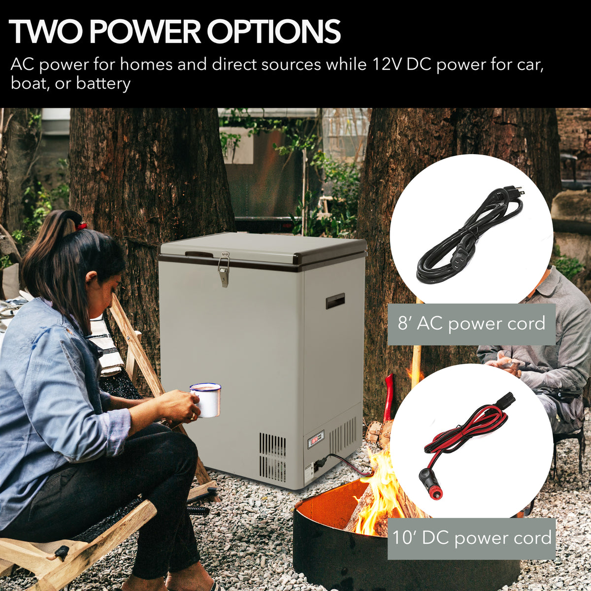 Whynter 95 Quart Portable Wheeled Freezer with Door Alert and 12v Option