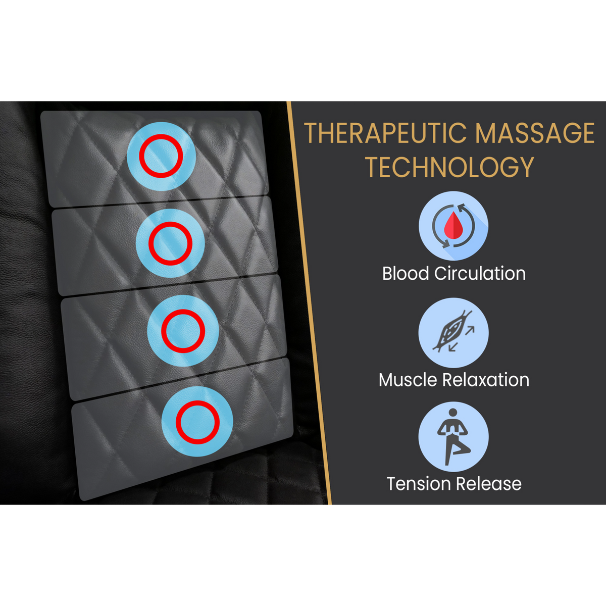 Valencia Tuscany air massage system 3 modes 4 back zones home theater seating wellness feature