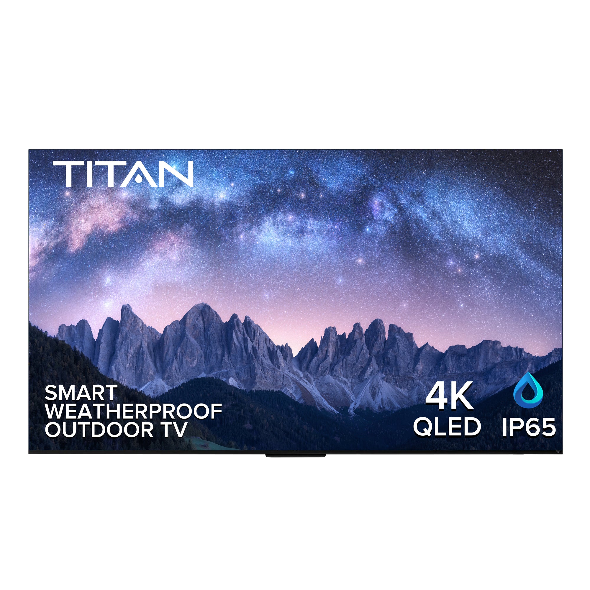 Titan G100 Mini-QLED Covered Patio Outdoor TV 4K, IP65 Weatherproof Smart TV, Google TV, Dolby Atmos, Assembled in USA 2 Year Warranty