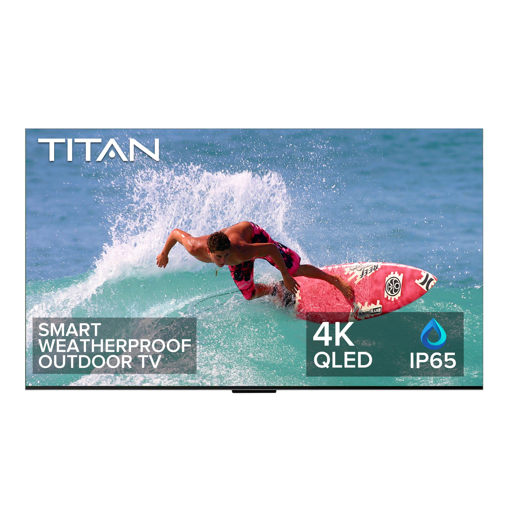 Titan G300 Mini-QLED QLED PRO Full Sun Outdoor TV 4K,3000 Nit Brightness, IP65 Weatherproof Smart TV, Google TV, Dolby Atmos, Assembled in USA 2 Year Warranty