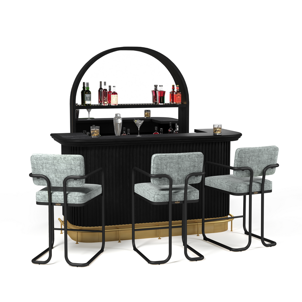 RAM Game Room Prohibition 84" Cocktail Bar Full Set