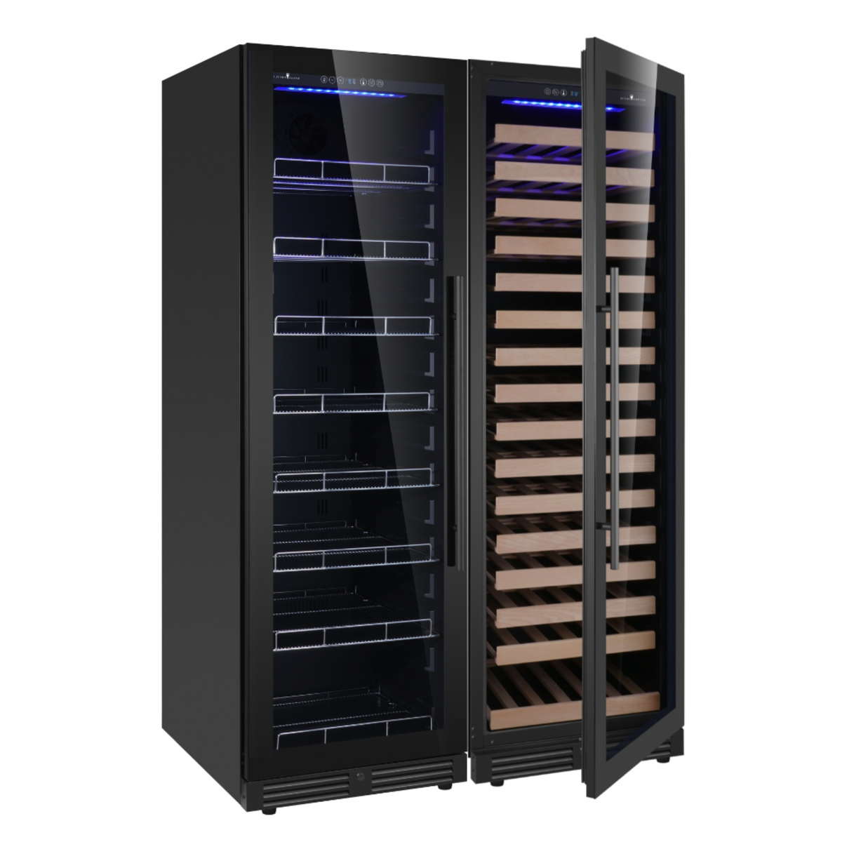 KingsBottle Upright Wine & Beverage Cooler Combo With Triple Temp. Zones