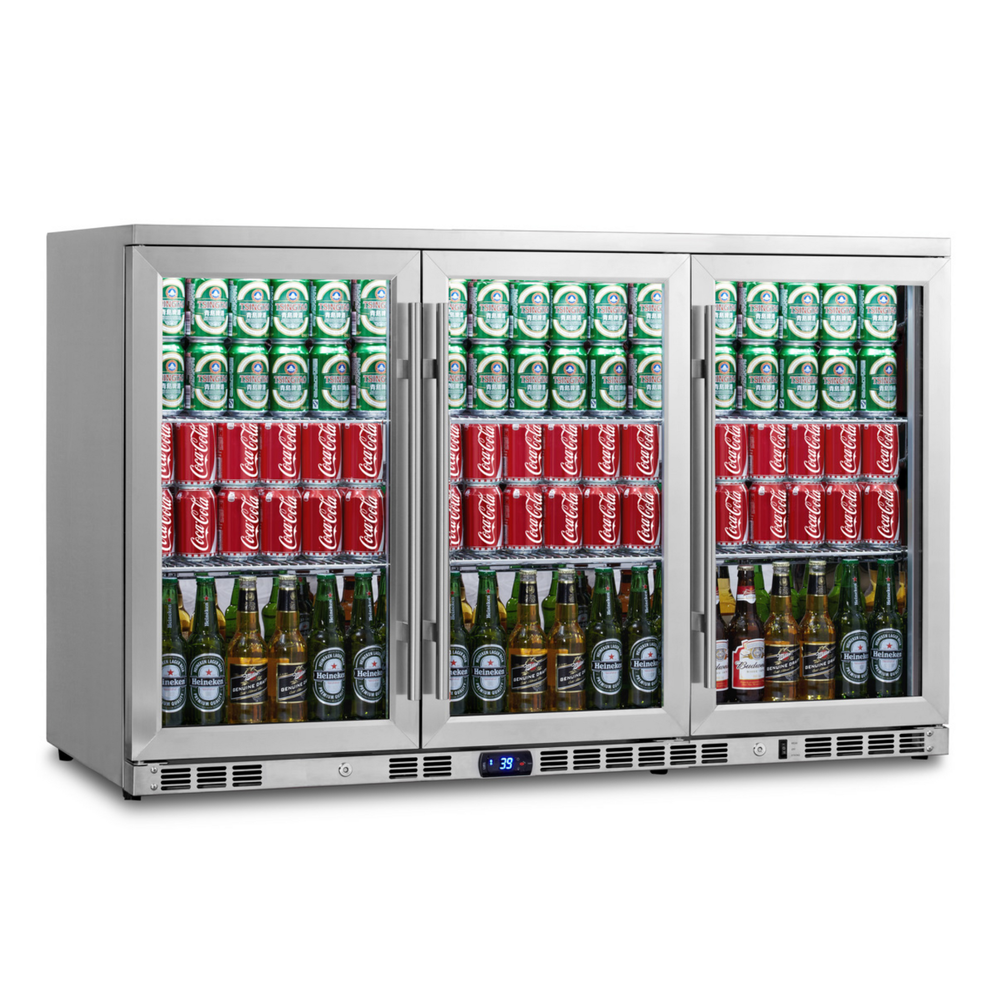 KingsBottle 53" Heating Glass 3 Door Large Beverage Refrigerator