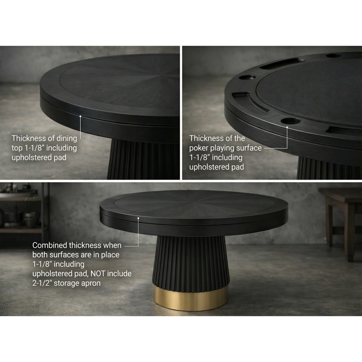 RAM Game Room Prohibition 48" 2 in 1 Poker Table