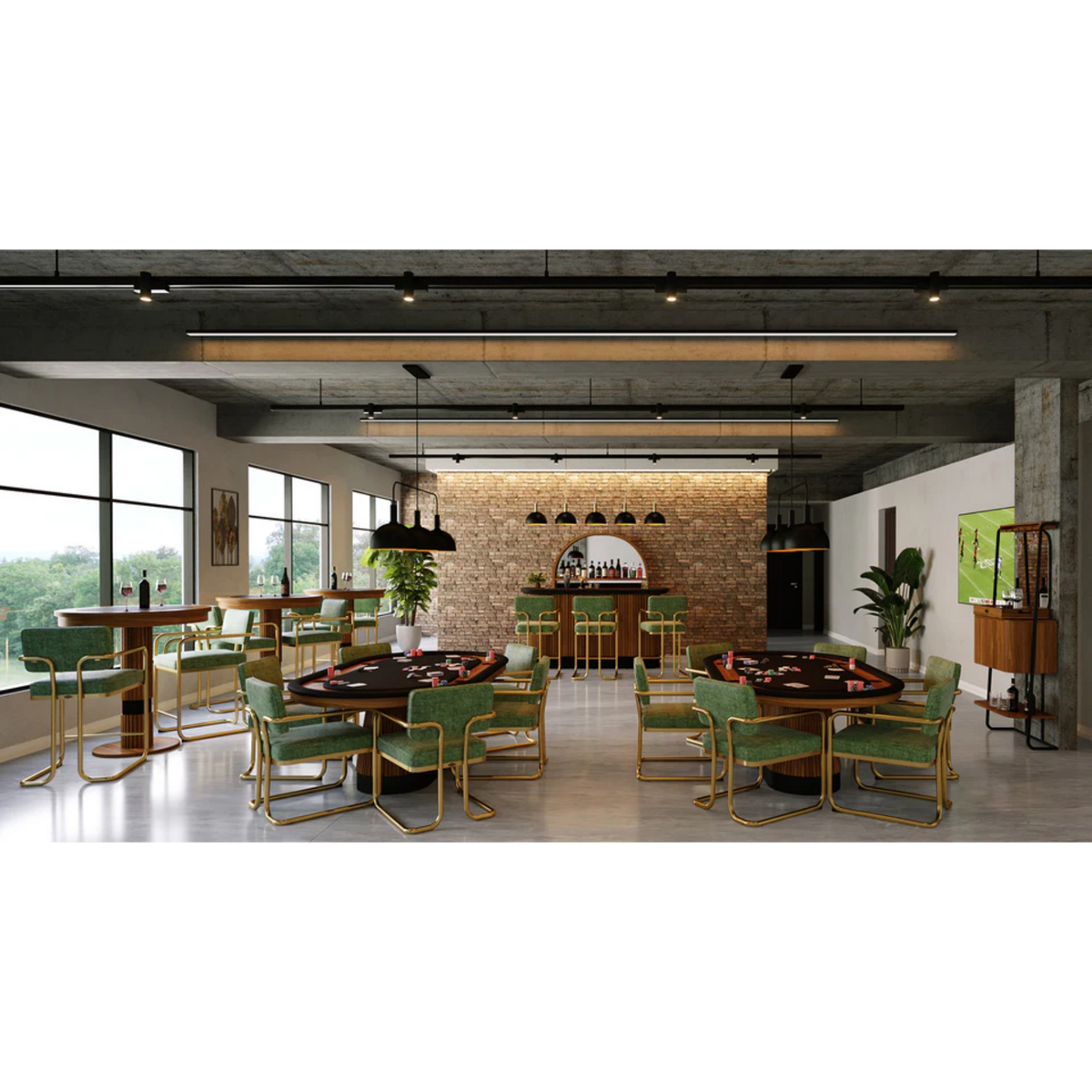 RAM Game Room Prohibition Texas Hold'em Poker Table Full Set