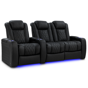 Valencia Tuscany Luxury Edition row of 3 loveseat right configuration Graphite home theater
