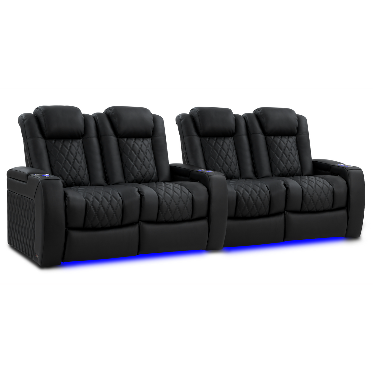 Valencia Tuscany Luxury Edition row of 4 double loveseat configuration Graphite leather